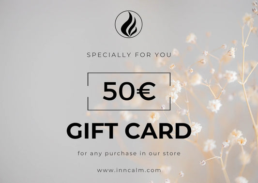 INNCALM €50 Gift Card – Give the gift of relaxation with premium crystal-infused candles.
