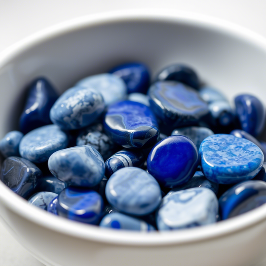 Blue Lace Agate used in Marriott Hotel INNCALM Scented Candle Promotes calmness & luxury.