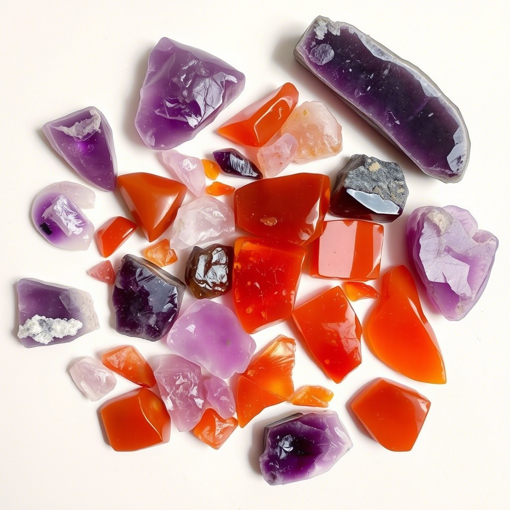 Carnelian & Amethyst used in Fig & Cranberries INNCALM Scented Candle create balance & warmth.